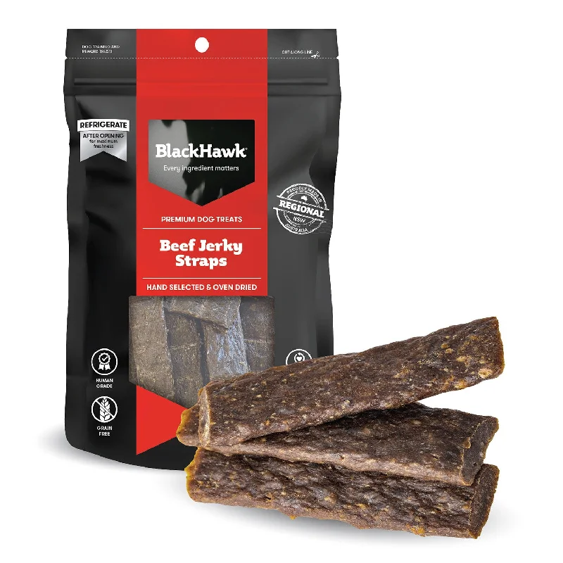 Black Hawk Beef Jerky Straps Dog Treat 100g