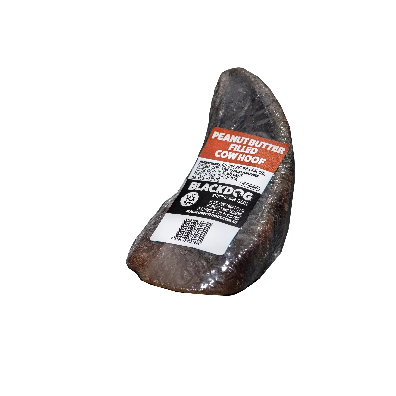 Blackdog Filled Cow Hoof Peanut Butter Single Dog Treat