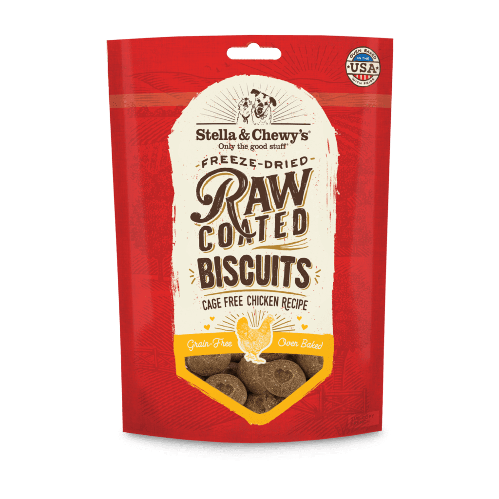 Cage-free Chicken Raw Coated Biscuits 9 oz - Freeze Dried Raw Dog Treats - Stella & Chewy's