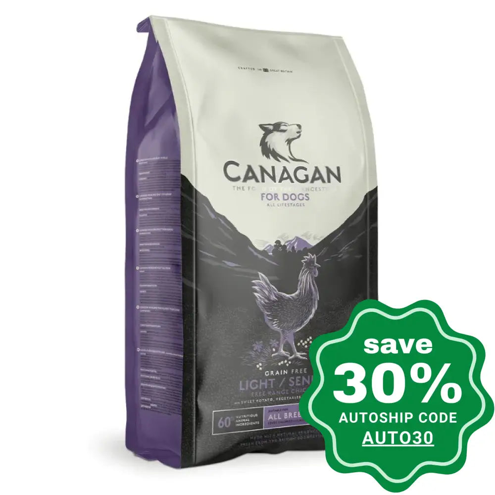 Canagan - Grain Free Dry Dog Food - Light/Senior Free-Run Chicken - 12KG (Limited Tails Sale!!!)