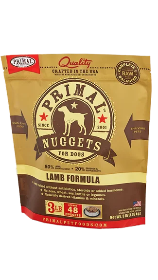 Primal Raw Dog Food: Lamb Nuggets