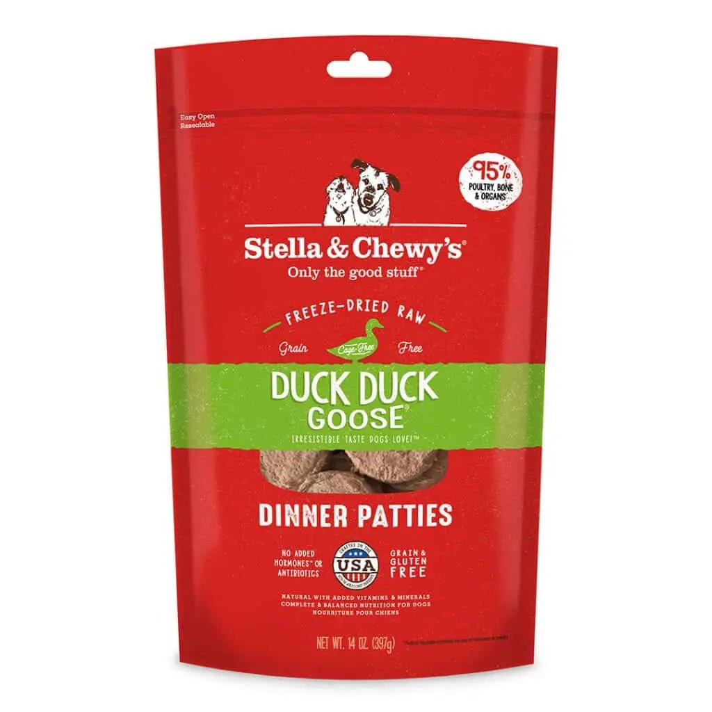 Duck Duck Goose Freeze Dried Raw Dinner Patties - Freeze Dried Raw Dog Food - Stella & Chewy's