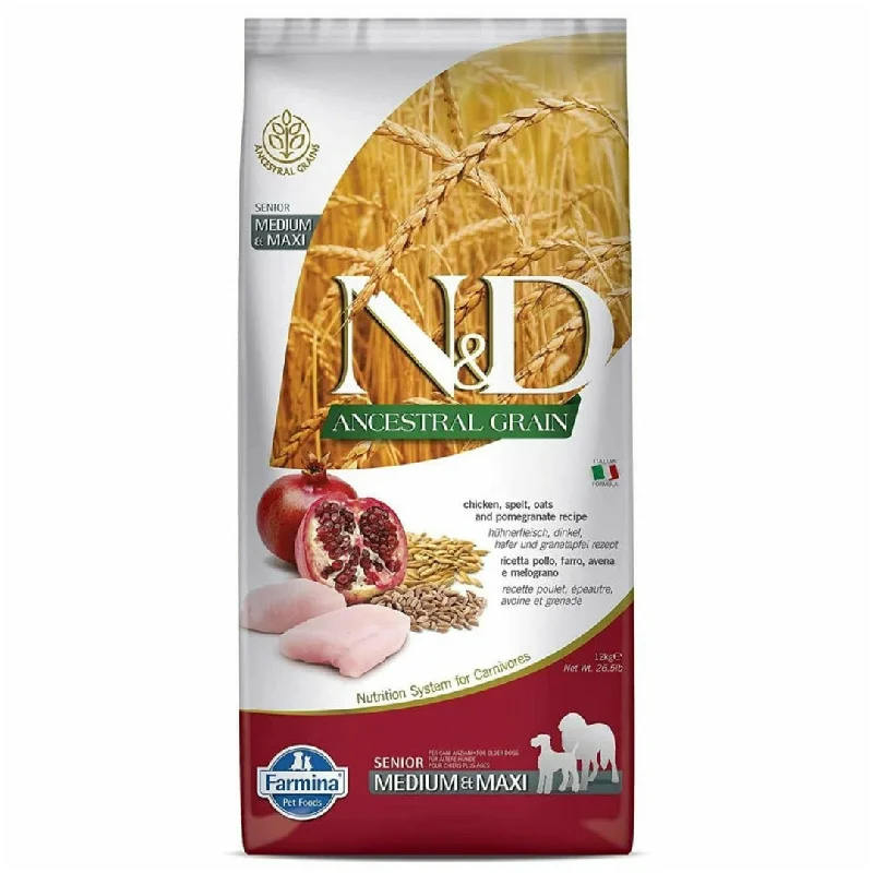 Farmina N&D Ancestral Gain,Chicken & Pomegranate , Senior, Medium & Maxi 2.5kg