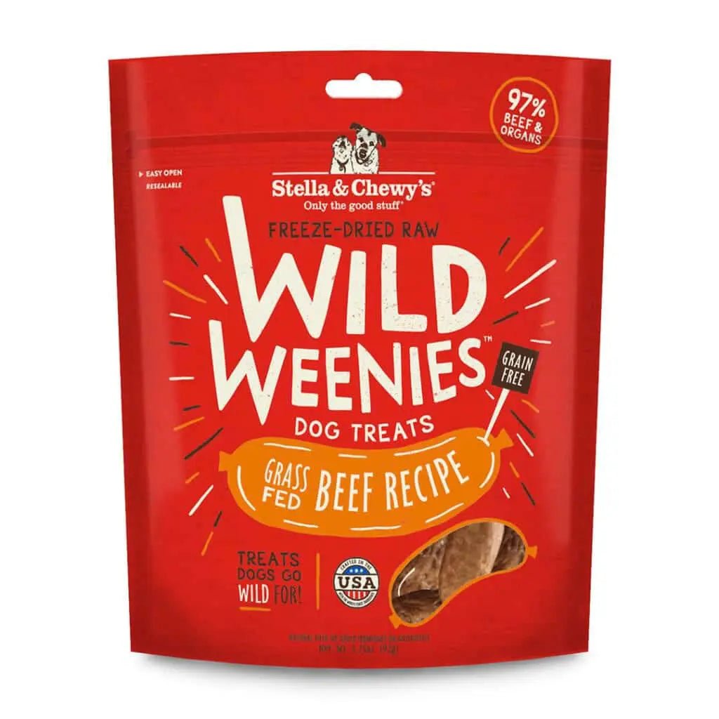 Grass-fed Beef Wild Weenies - Freeze Dried Raw Dog Treats - Stella & Chewy's