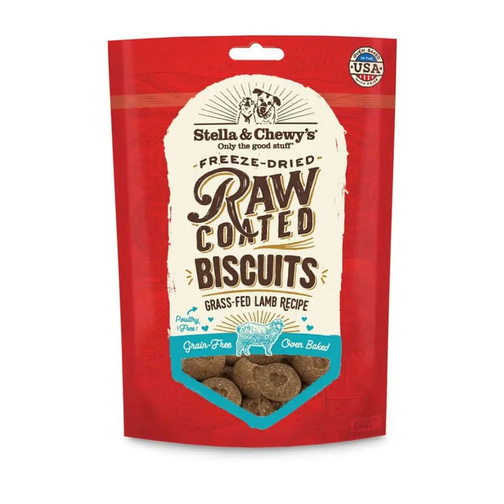 Grass-fed Lamb Raw Coated Biscuits 9 Oz - Freeze Dried Raw Dog Treats - Stella & Chewy's