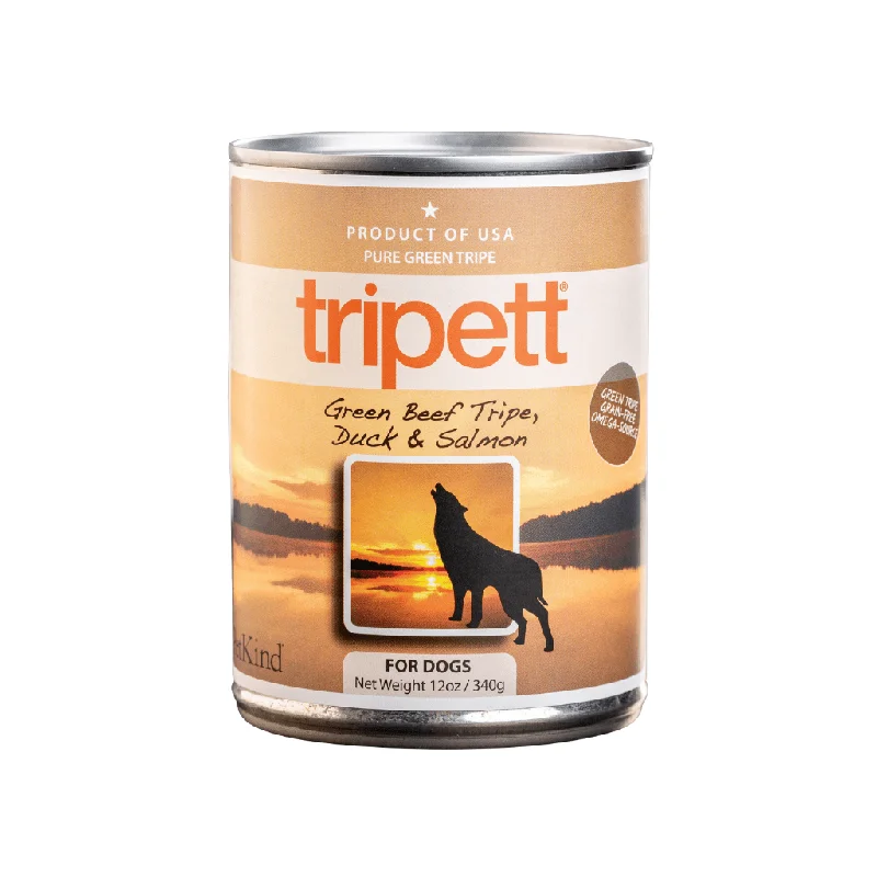 Green Beef Tripe, Duck & Salmon 14 oz  - Tripett