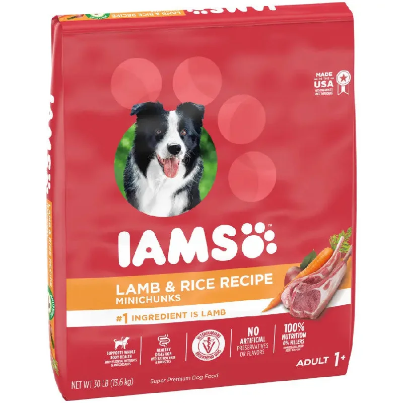 IAMS ProActive Health Adult Lamb Rice Dry MiniChunk Dog Food 30 lb