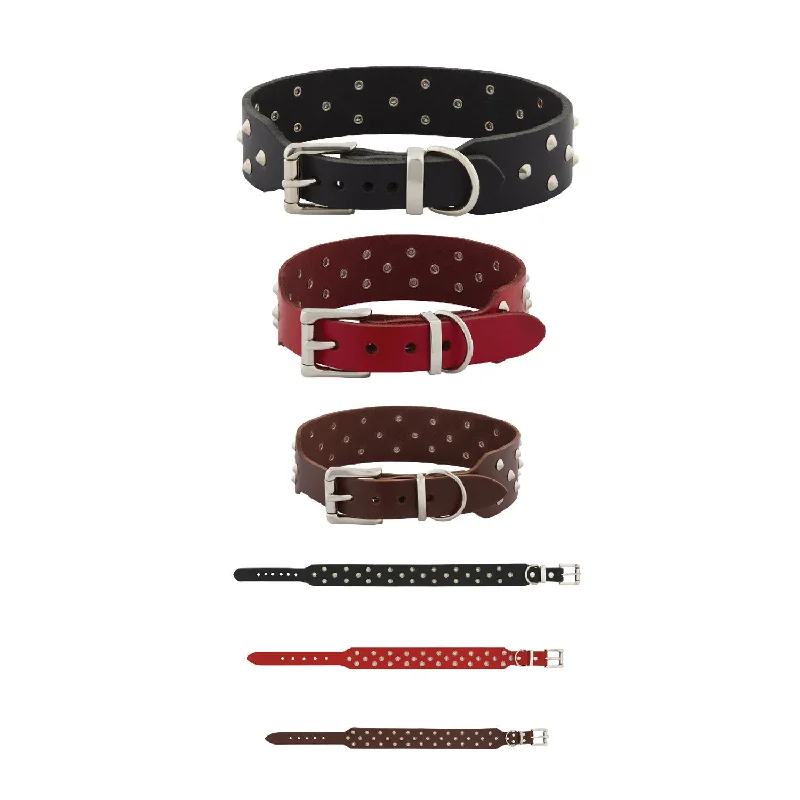 K9 Leather Studded Dog Collar