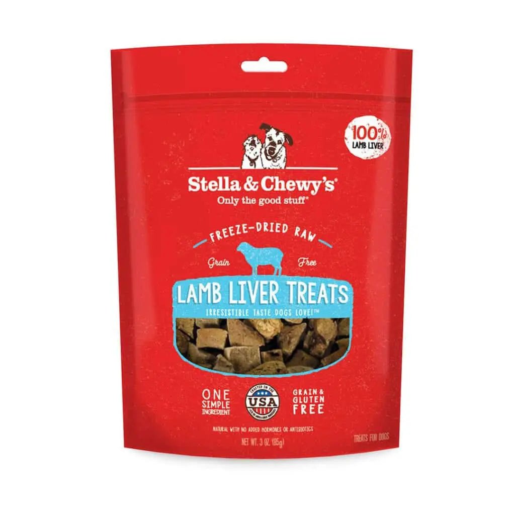 Lamb Liver Dog Treats 3 oz - Freeze Dried Raw Dog Treats - Stella & Chewy's