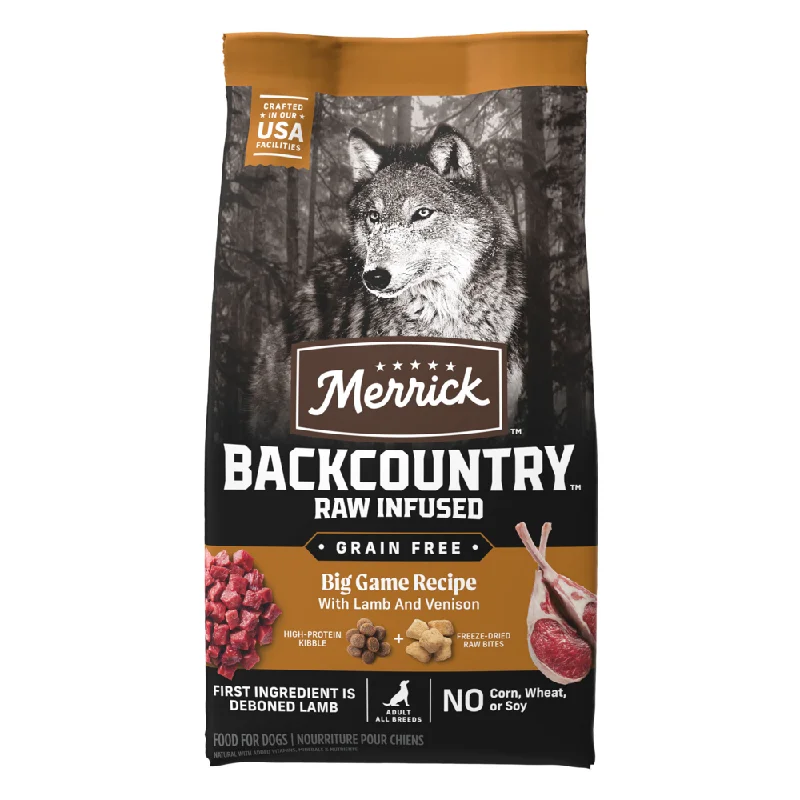 Merrick Backcountry Raw Infused Grain Free Big Game Recipe Freeze Dried Dog Food