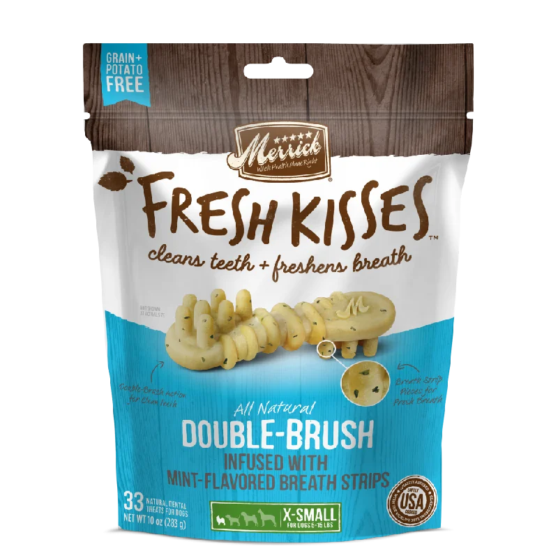 Merrick Fresh Kisses Grain Free Mint Breath Strips Dental Dog Treats