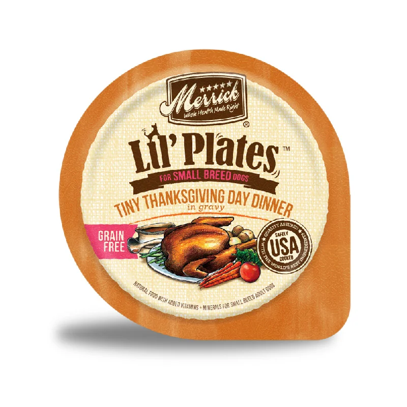 Merrick Lil' Plates Adult Small Breed Grain Free Tiny Thanksgiving Day Dinner Canned Dog Food