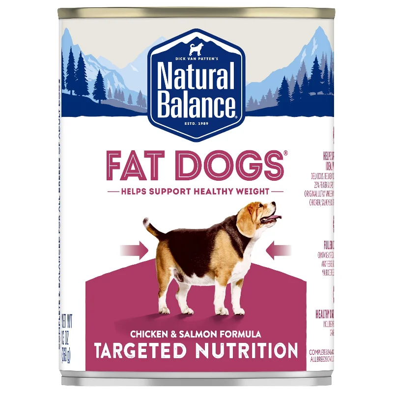 Natural Balance Targeted Nutrition Fat Dogs Chicken & Salmon Canned Dog Recipe  Dog Wet