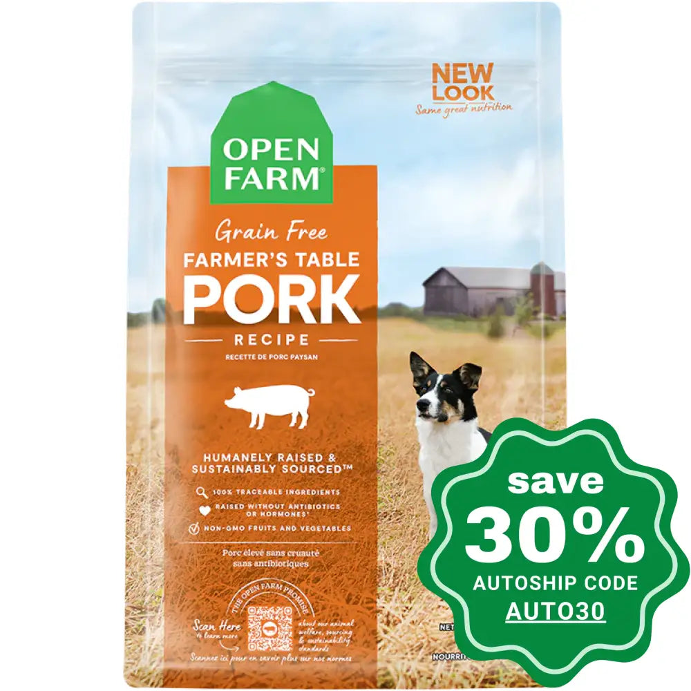 Open Farm - Dry Food for Dogs - Grain Free Farmer's Table Pork & Root Vegetable Recipe - 4LB