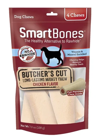 SmartBones Small Butcher's Cut Chicken Flavor Chews Dog Treats, 4 count