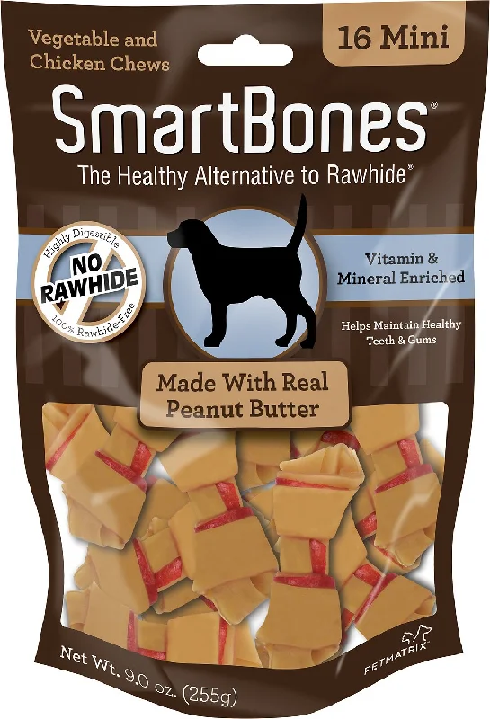 SmartBones Mini Peanut Butter Chew Bones Dog Treats