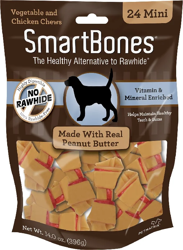 SmartBones Mini Peanut Butter Chew Bones Dog Treats