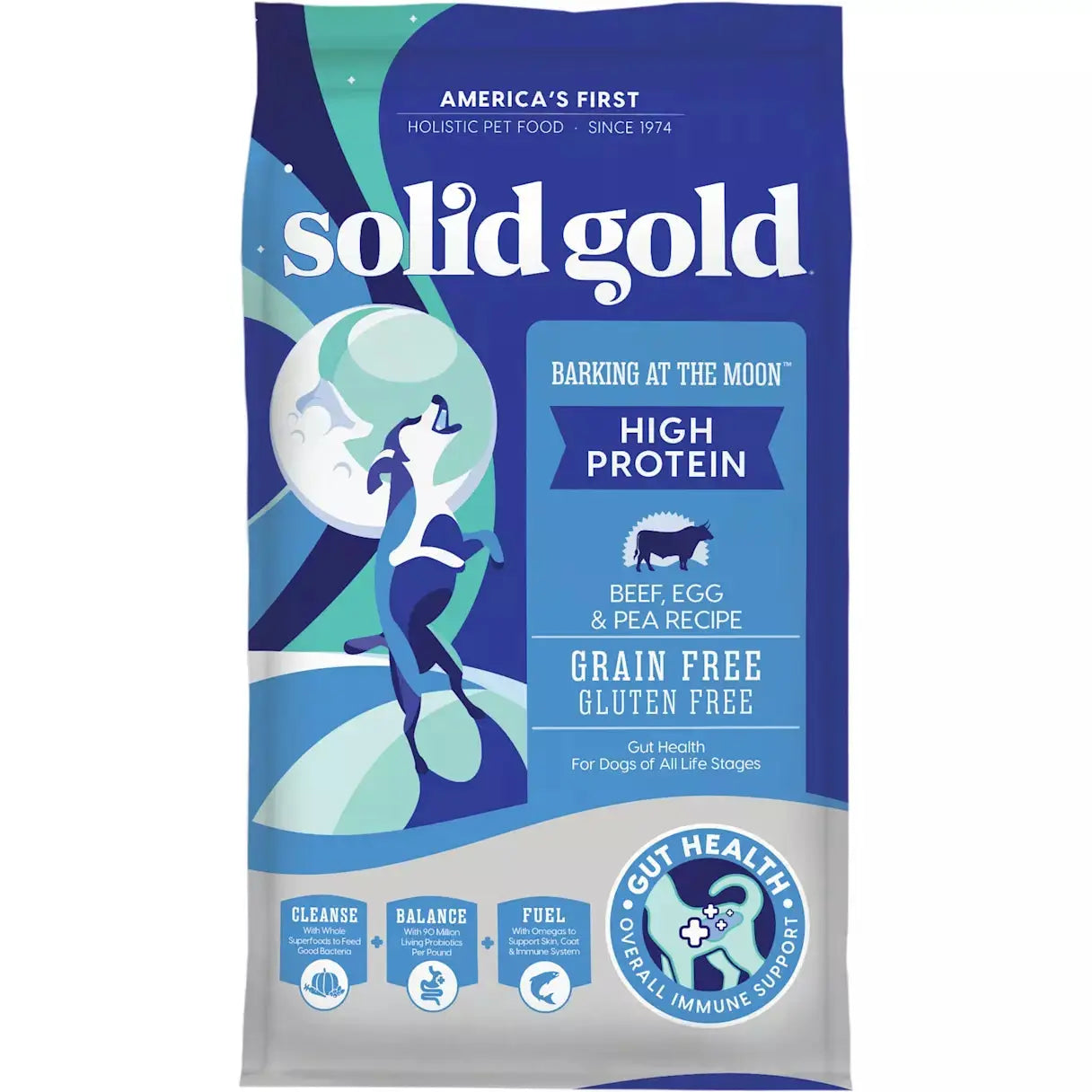 Solid Gold Barking at the Moon Grain Free Beef, Eggs & Peas Recipe Dog Food, 24 Lbs