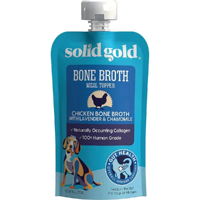 Solid Gold® Grain Free Chicken Bone Broth with Lavender & Chamomile Dog Meal Topper 8 Oz