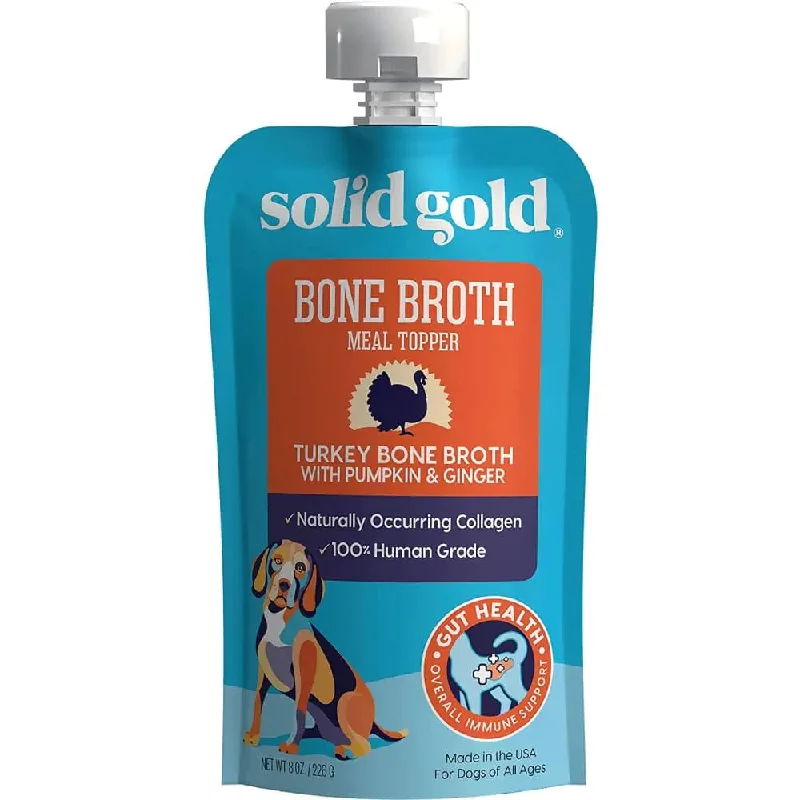 Solid Gold® Grain Free Turkey Bone Broth with Pumpkin & Ginger Dog Meal Topper 8 Oz