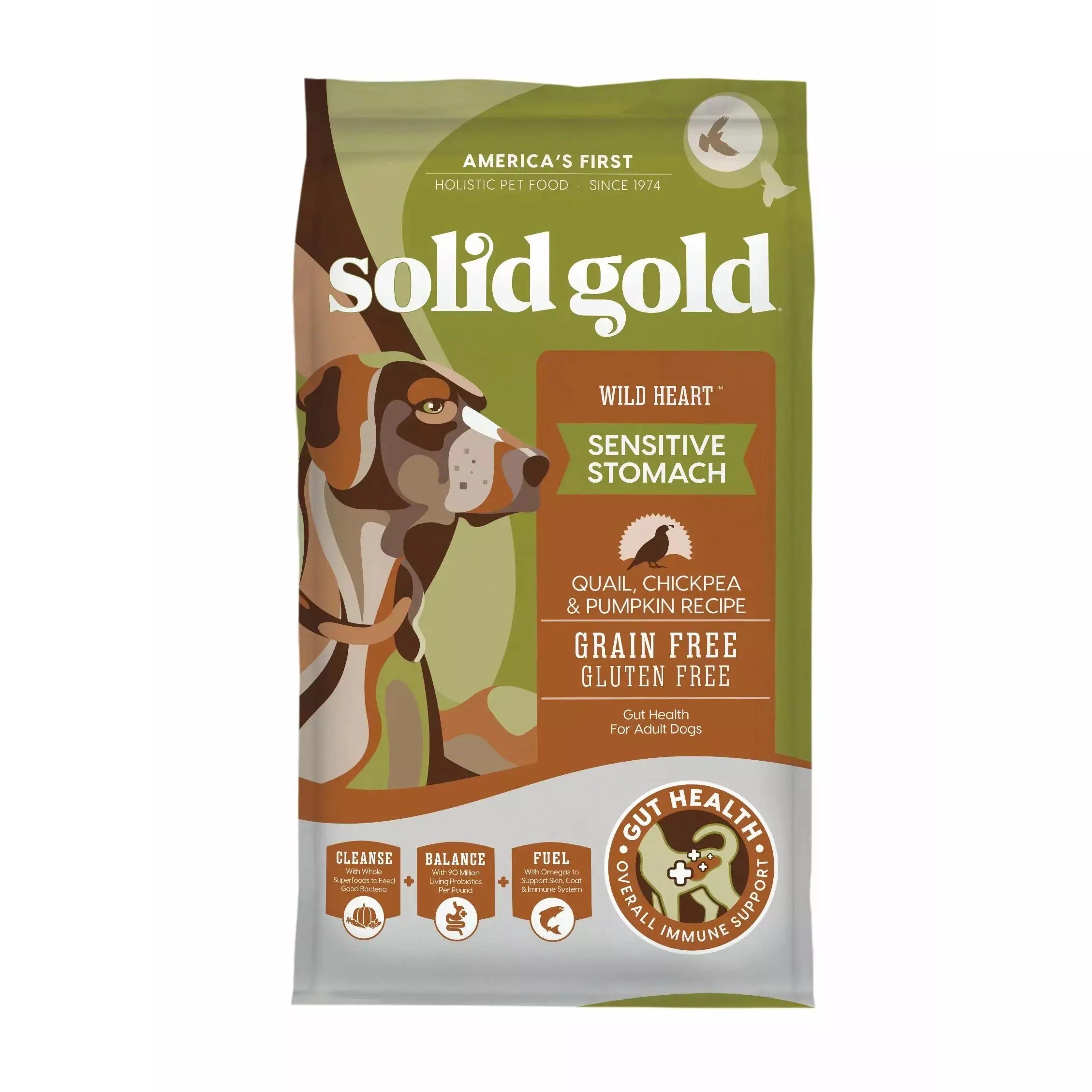 Solid Gold Pet Wild Heart Grain Free Quail Chickpeas & Pumpkin Recipe Dog Food 24 Lbs