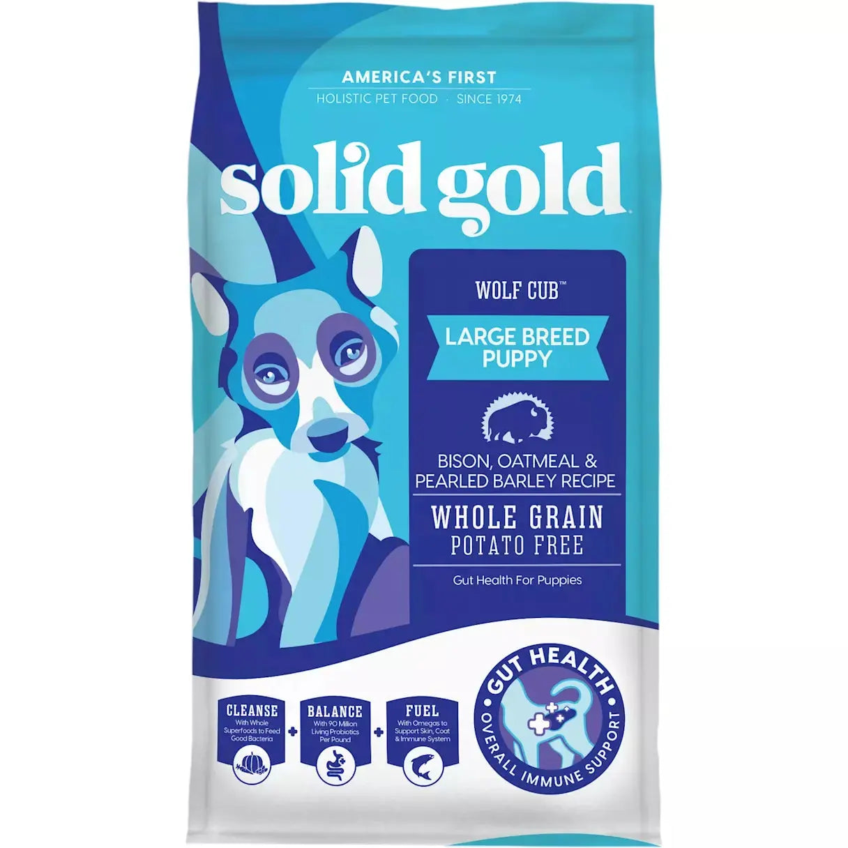 Solid Gold Pet Wolf Cub Potato Free Bison & Oatmeal Puppy Formula Dog Food 24 Lbs