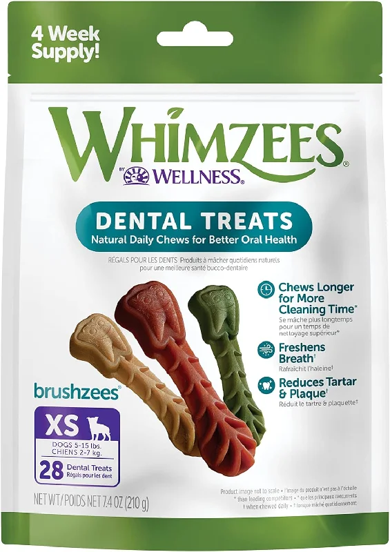 Whimzees Brushzees All Natural Daily Dental Treat For Dogs