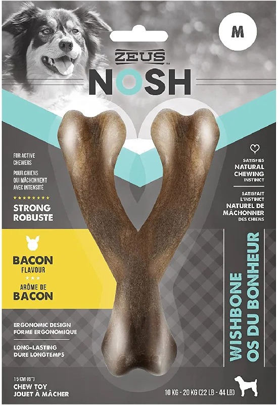 ZEUS Nosh Wishbone Dog Chew Bones Bacon Flavor