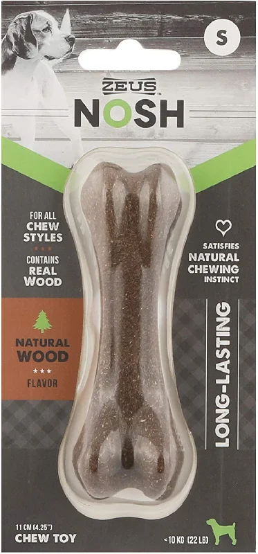 ZEUS Nosh Timber Wood Dog Chew Bones  Natural Wood