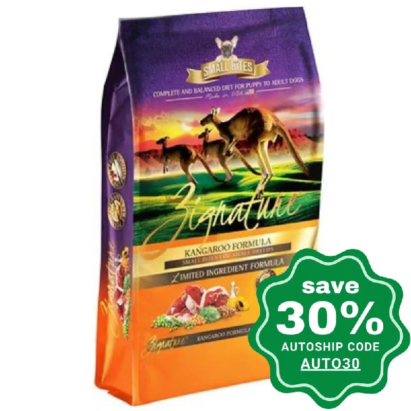 Zignature - Small Bites Dry Dog food - Grain Free Kangaroo - 4LB (Min. 2 Packs)