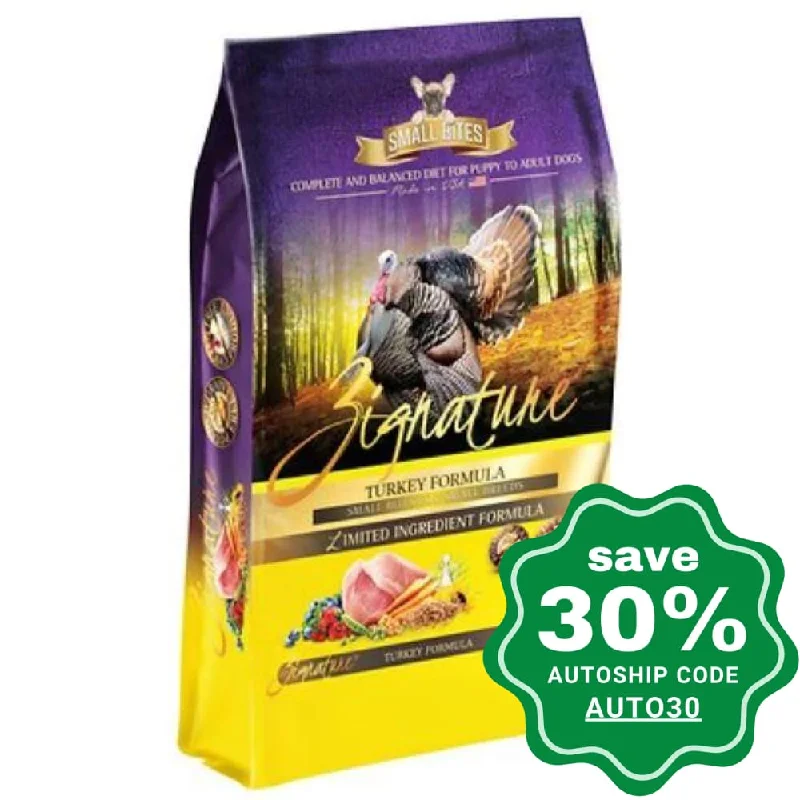 Zignature - Small Bites Dry Dog food - Grain Free Turkey - 4LB (Min. 2 Packs)