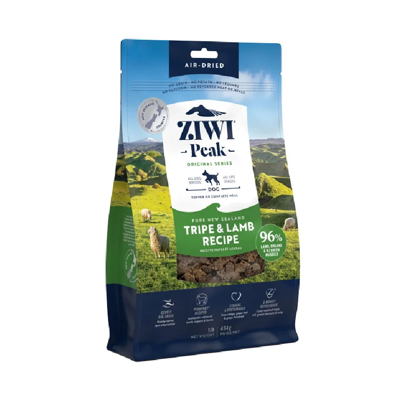 ZIWI Peak Air Dried Tripe and Lamb Recipe Dog Food 454g