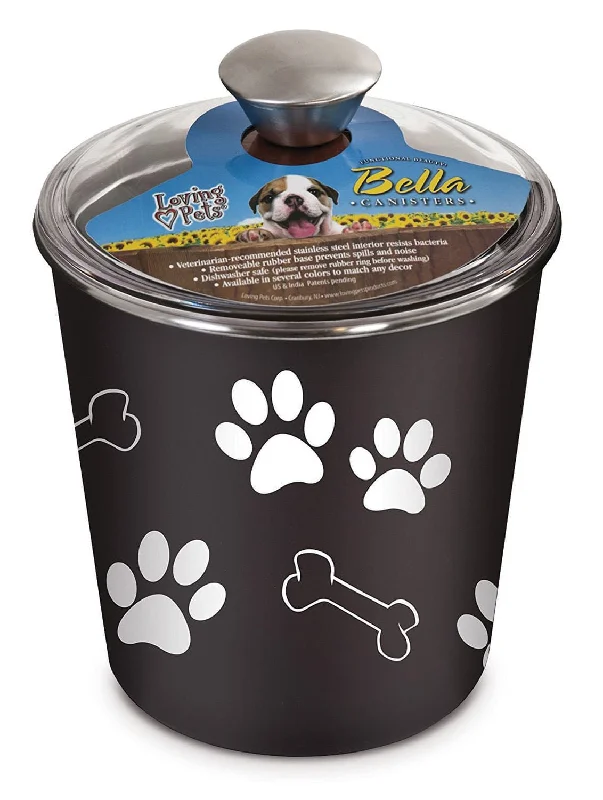 Loving Pets Bella Dog and Cat Treat Canister, Espresso