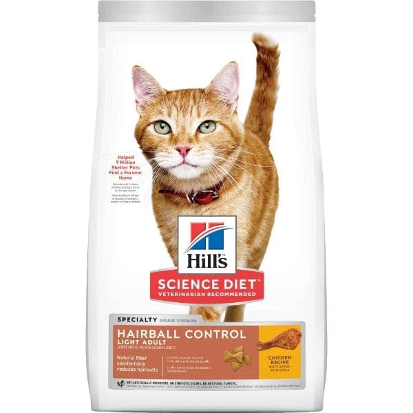 Science Diet Adult Hairball Control Light Chicken Recipe Dry Cat Food, 7 lb